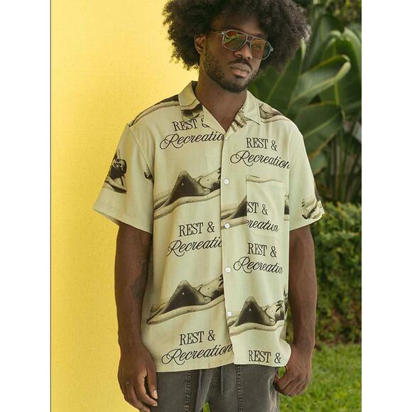 Duvin Recreation Buttonup Pale Olive Army Size M NWT Camp Collar - Picture 7 of 7